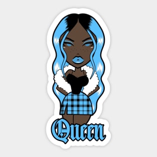 Queen Doll girl Light Blue v3.4 Sticker